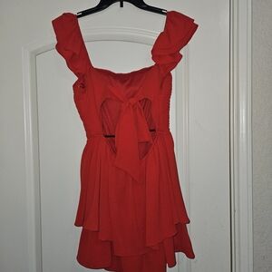 B. Smart Vibrant Red Backless Dress